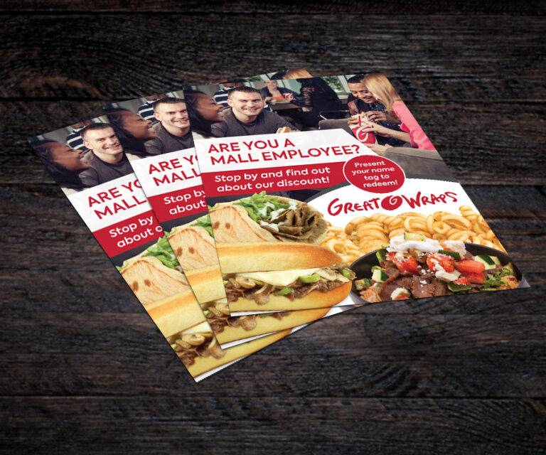 Great Wraps - Mall Employee Discount - marketing design