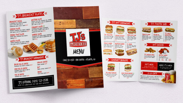 TJ's Sandwiches Menu - redesign