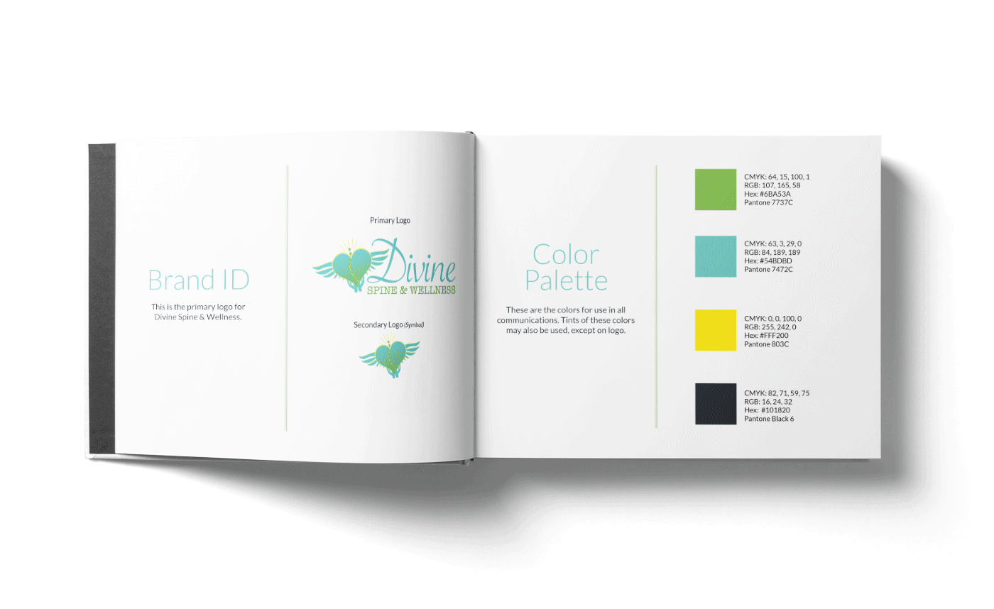 Brand Style Guide for Divine Spine & Wellness.